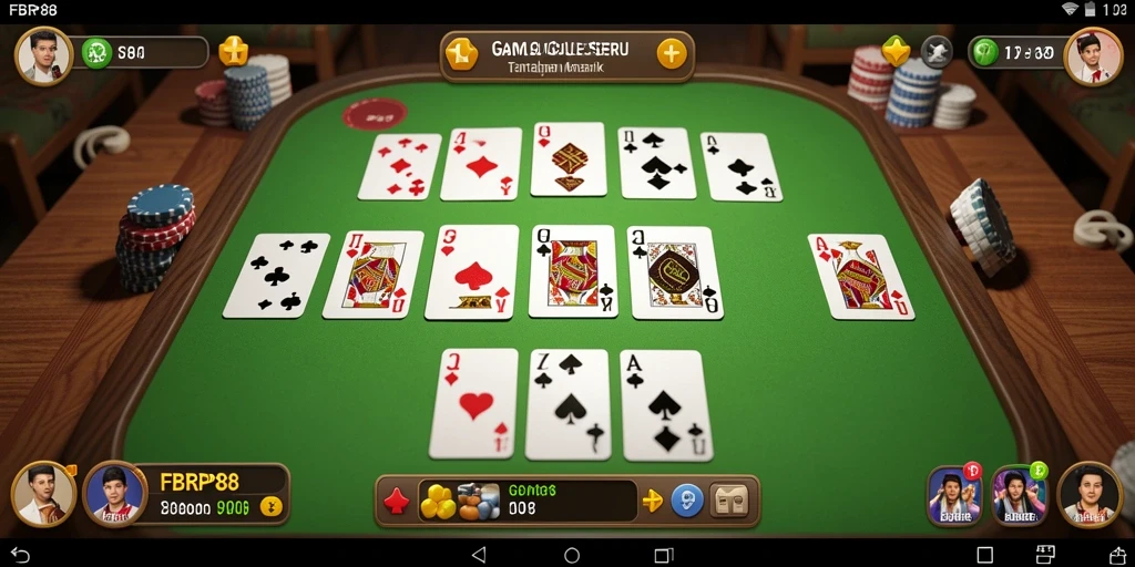 Gameplay Gaple seru di FBRP88 dengan interaksi antar pemain.