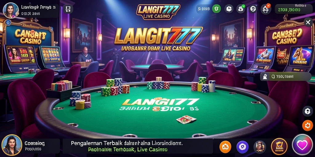 Screenshoot LANGIT777 menunjukkan dealer profesional dalam aksi selama permainan Live Casino.