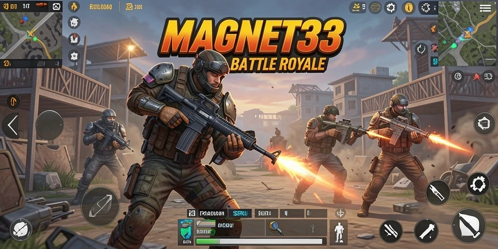 Gameplay Battle Royale MAGNET33 yang mendebarkan dan kompetitif.