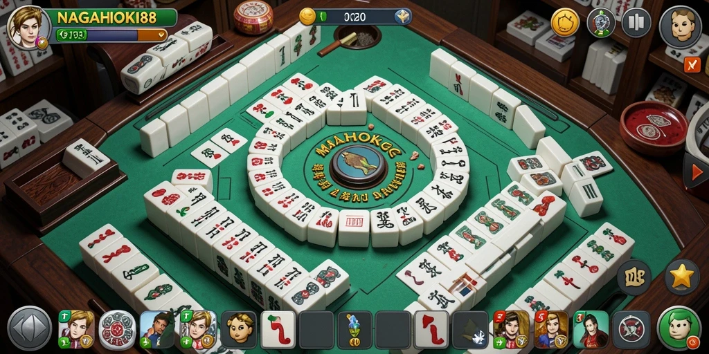 Screenshot gameplay <strong>NAGAHOKI88</strong> yang menunjukkan tantangan Mahjong yang seru.