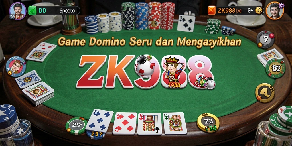 Tampilan gameplay seru dalam permainan Domino ZK988.